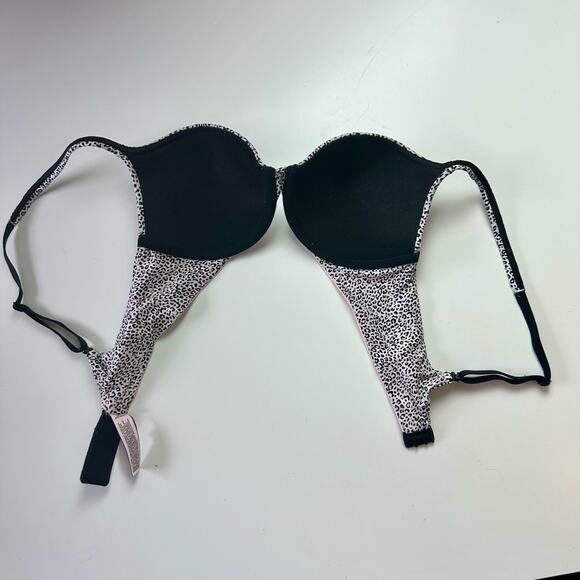 Victoria's Secret 34C Body By Victoria Pink & Black Cheetah Print Push Up Bra - Picture 5 of 8